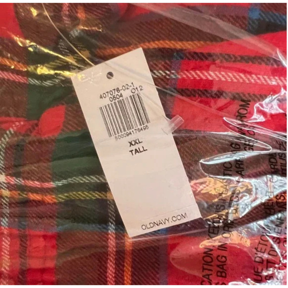 NWT Old Navy Red Tartan Christmas Plaid Flannel Pajama Joggers - Picture 9 of 10